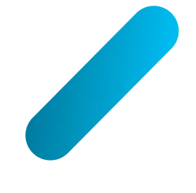 A small blue pellet with a glossy finish, featuring a circular logo with stylized letters.