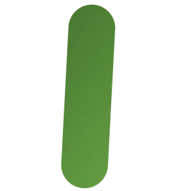 A small green pellet with a glossy finish, featuring a circular logo with stylized letters.